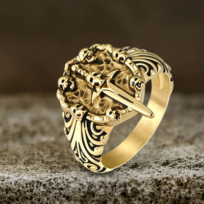 Sword Stainless Steel Skull Ring