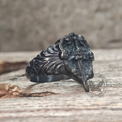 Sword Stainless Steel Skull Ring