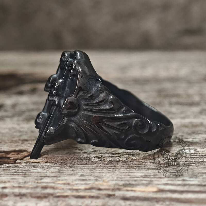 Sword Stainless Steel Skull Ring