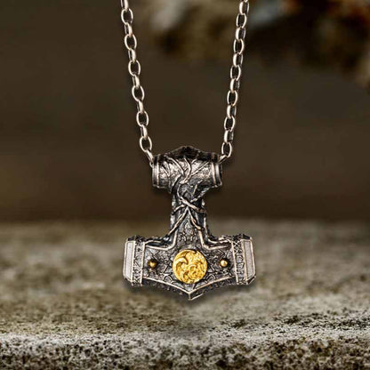 Thor's Hammer Sterling Silver Viking Pendant