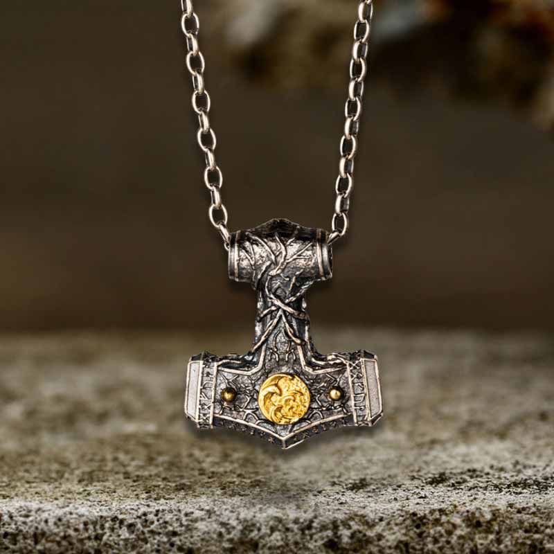 Thor's Hammer Sterling Silver Viking Pendant