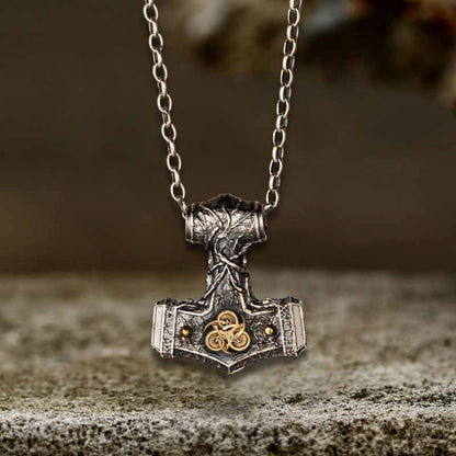 Thor's Hammer Sterling Silver Viking Pendant