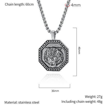 Tiger Head Stainless Steel Pendant