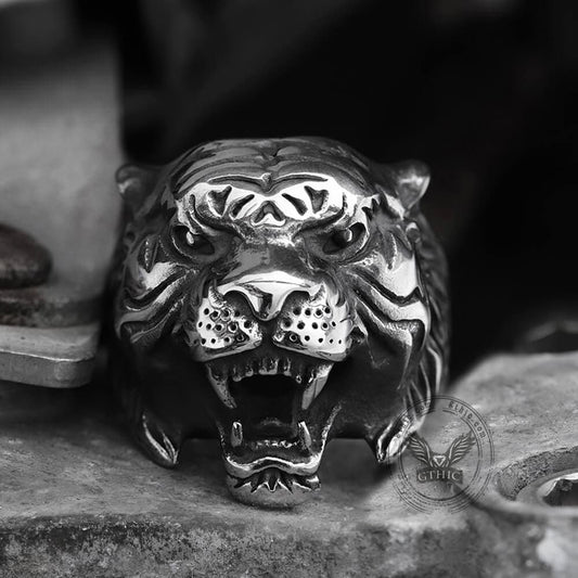 Tiger Stainless Steel Animal Ring