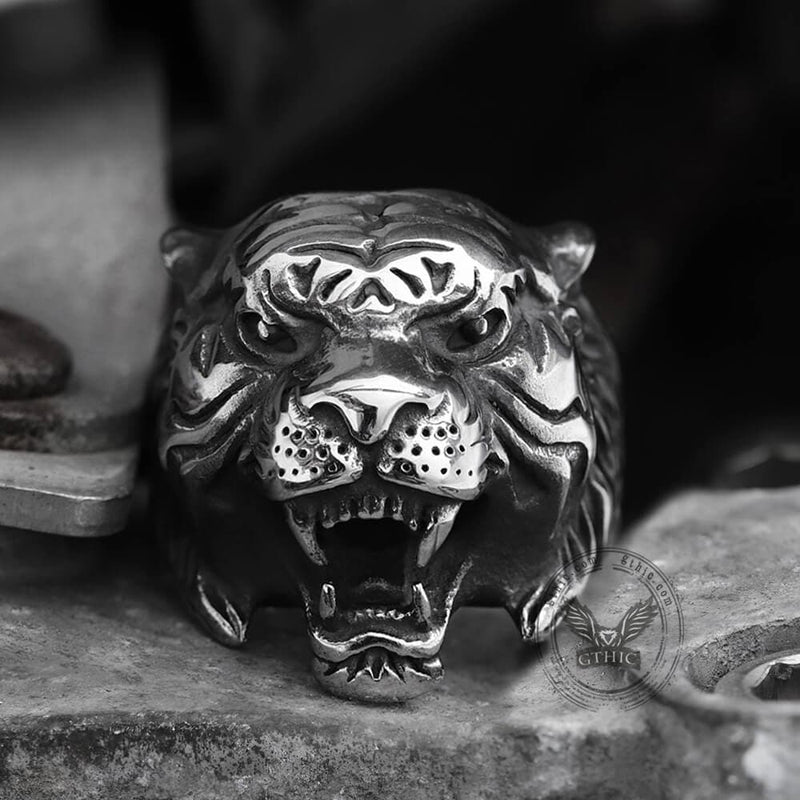 Tiger Stainless Steel Animal Ring