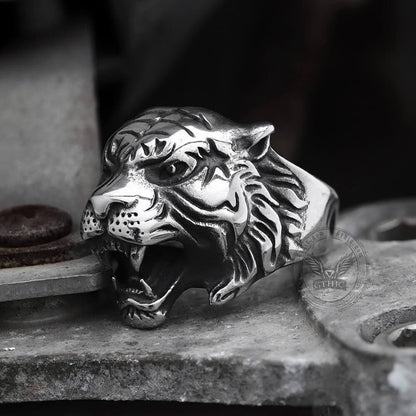 Tiger Stainless Steel Animal Ring