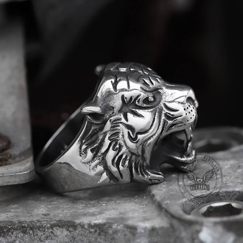 Tiger Stainless Steel Animal Ring