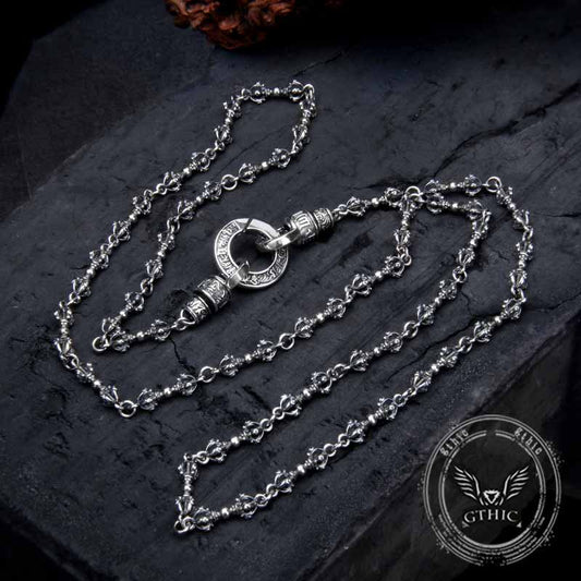 Vajra Six-word Mantra Sterling Silver Necklace