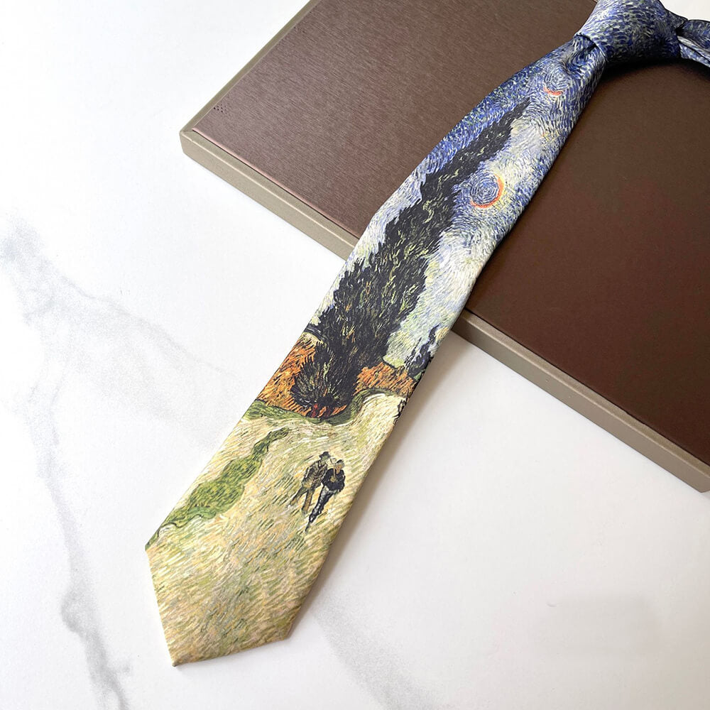 Van Gogh Oil Painting 8cm Starry Night Tie
