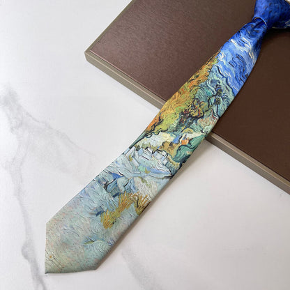 Van Gogh Oil Painting 8cm Starry Night Tie