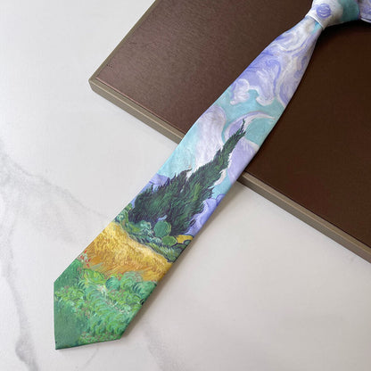 Van Gogh Oil Painting 8cm Starry Night Tie