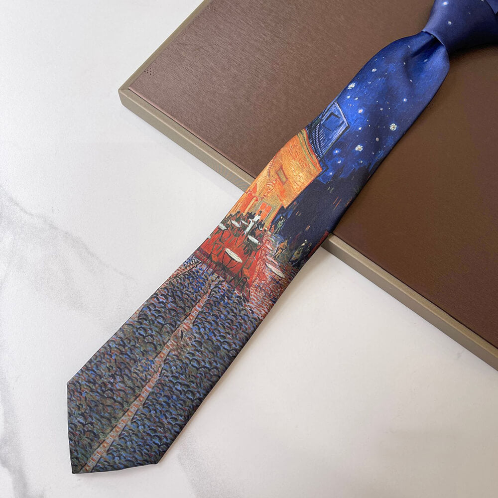 Van Gogh Oil Painting 8cm Starry Night Tie