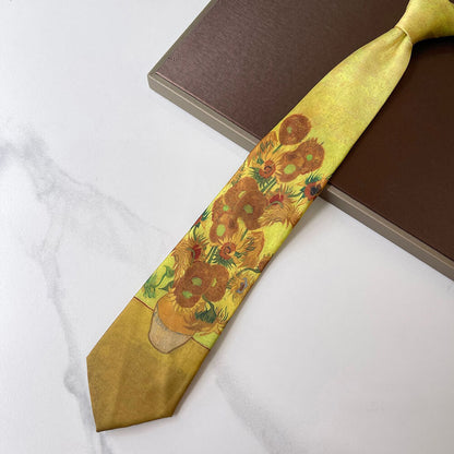 Van Gogh Oil Painting 8cm Starry Night Tie