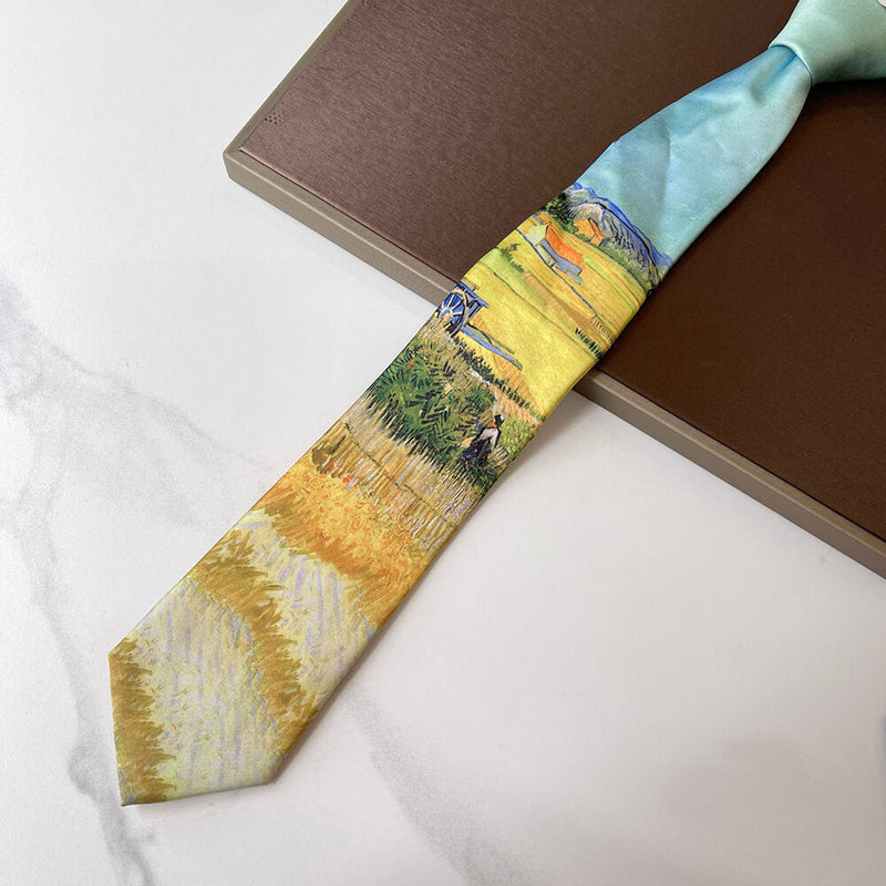 Van Gogh Oil Painting 8cm Starry Night Tie