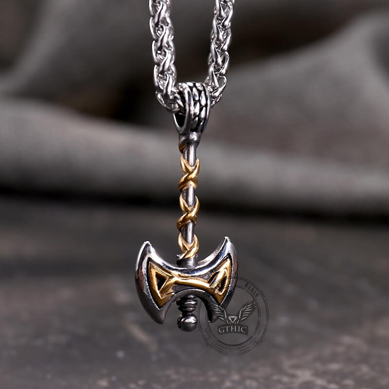 Viking Double Axe Stainless Steel Pendant
