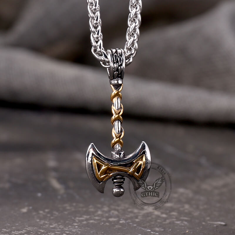 Viking Double Axe Stainless Steel Pendant