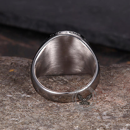 Viking Nordic Compass Stainless Steel Marine Ring
