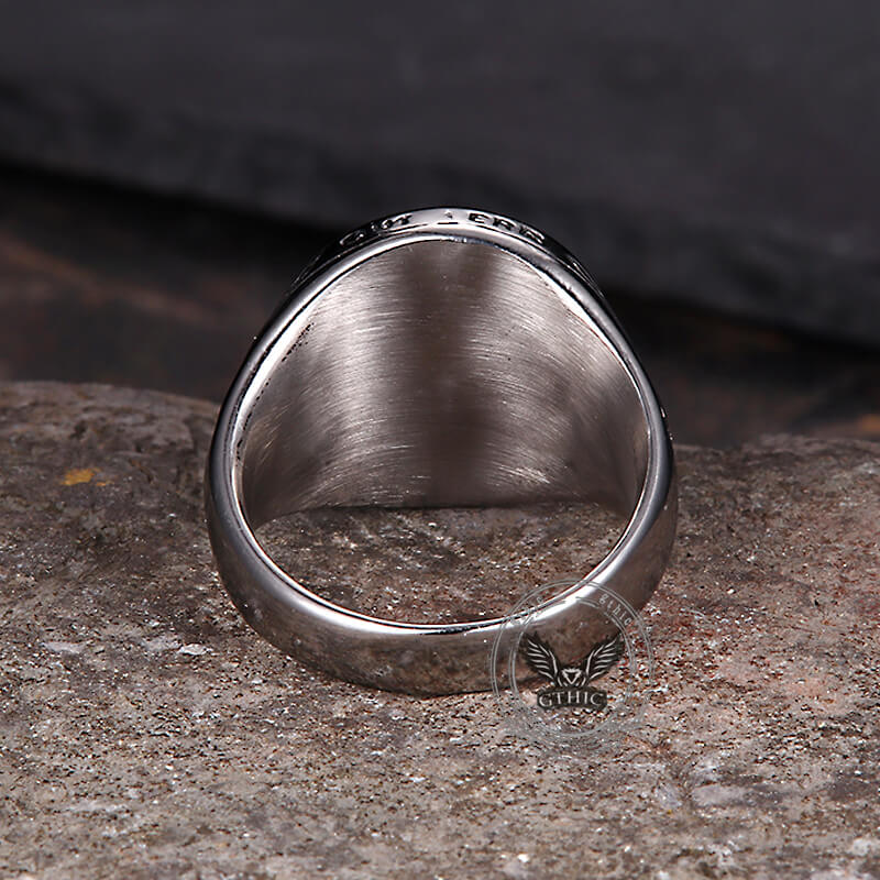 Viking Nordic Compass Stainless Steel Marine Ring