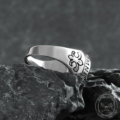 Viking Nordic Compass Stainless Steel Marine Ring