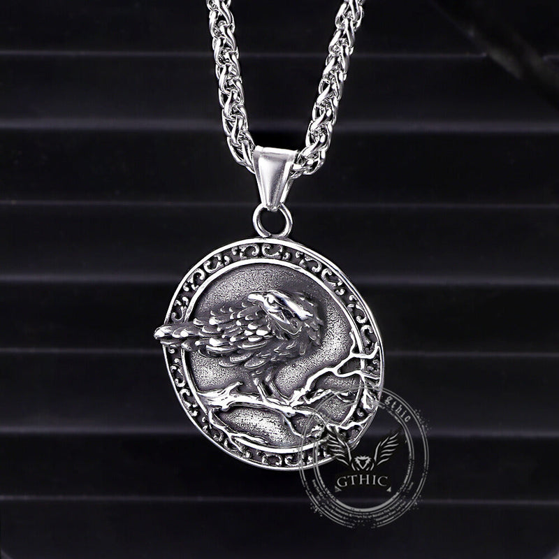 Viking Raven Stainless Steel Nordic Pendant