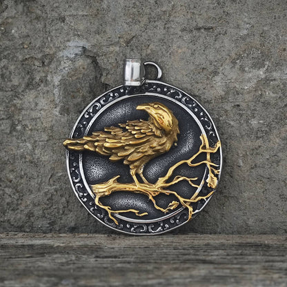 Viking Raven Stainless Steel Nordic Pendant