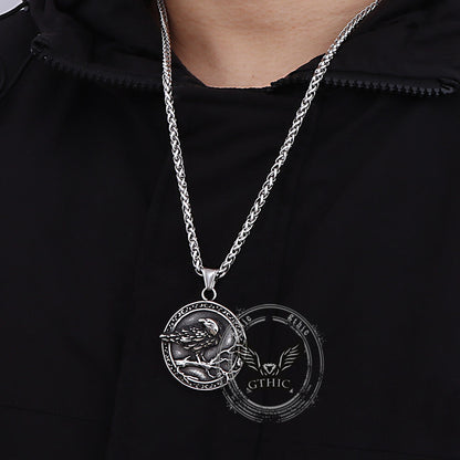 Viking Raven Stainless Steel Nordic Pendant