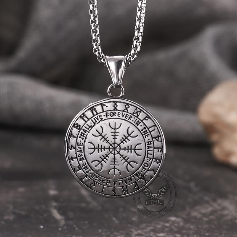 Viking Rune Odin Raven Stainless Steel Pendant