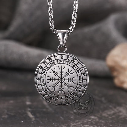 Viking Rune Odin Raven Stainless Steel Pendant