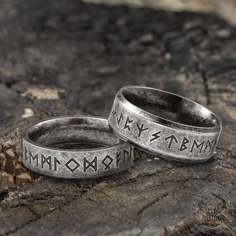 Viking Runes Sterling Silver Ring