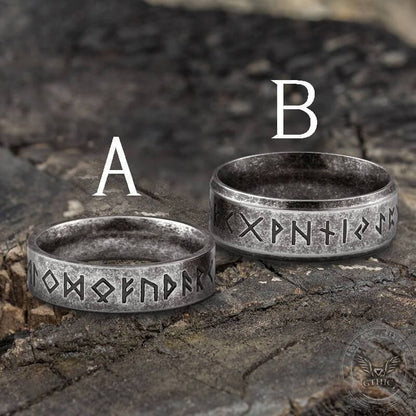 Viking Runes Sterling Silver Ring
