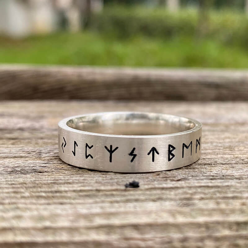 Viking Runes Sterling Silver Ring