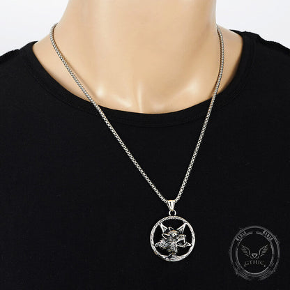 Viking Wolf Head Stainless Steel Pendant