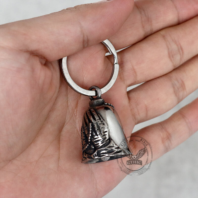 Virgin Mary Guardian Bell Stainless Steel Keychain