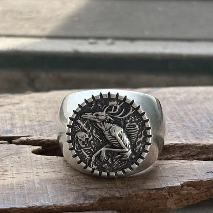 Wendigo Skeleton Sterling Silver Ring