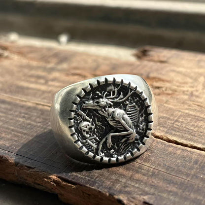 Wendigo Skeleton Sterling Silver Ring