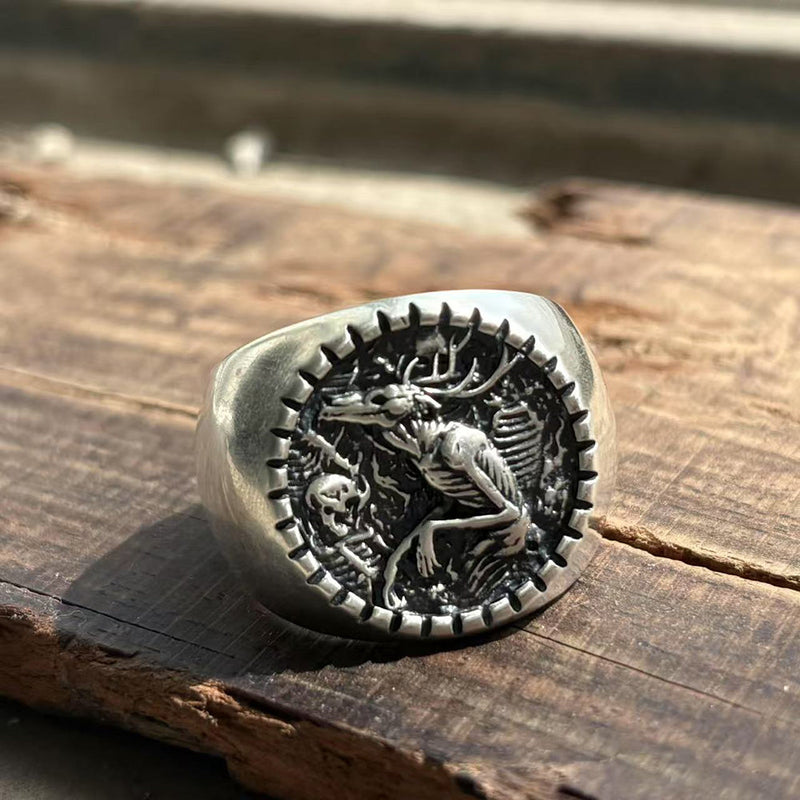 Wendigo Skeleton Sterling Silver Ring
