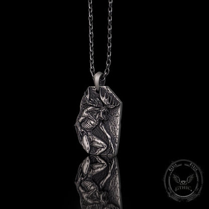 Wendigo Skull Sterling Silver Pendant