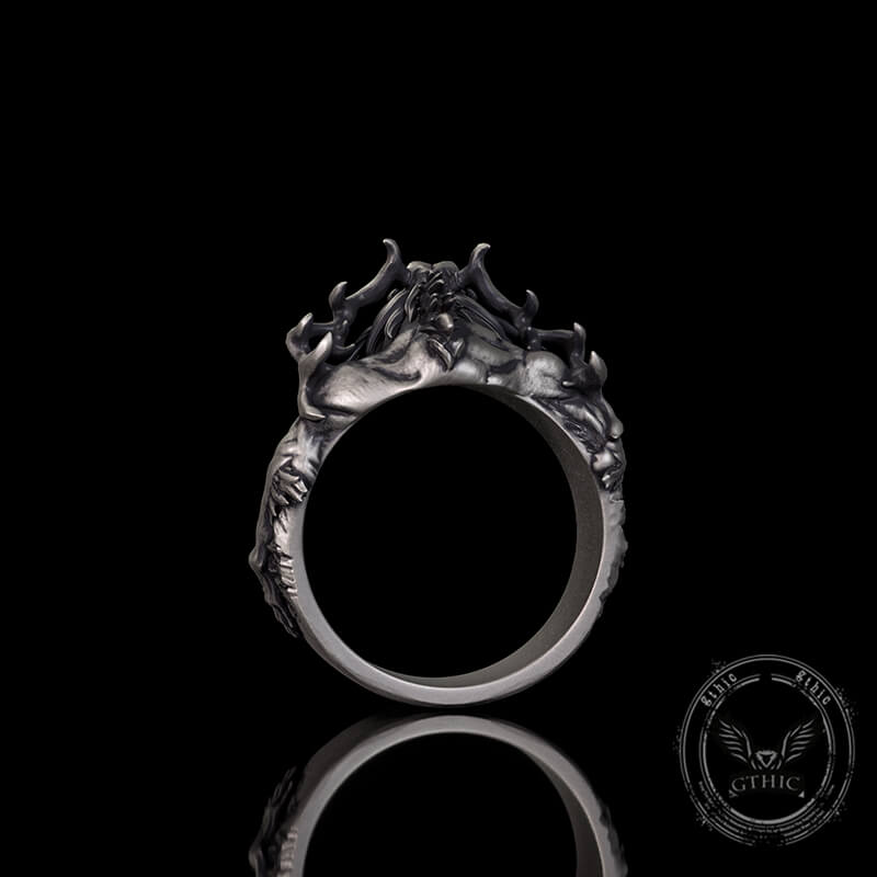 Wendigo Skull Sterling Silver Ring