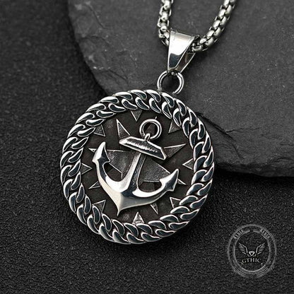 Wheel Anchor Stainless Steel Marine Pendant