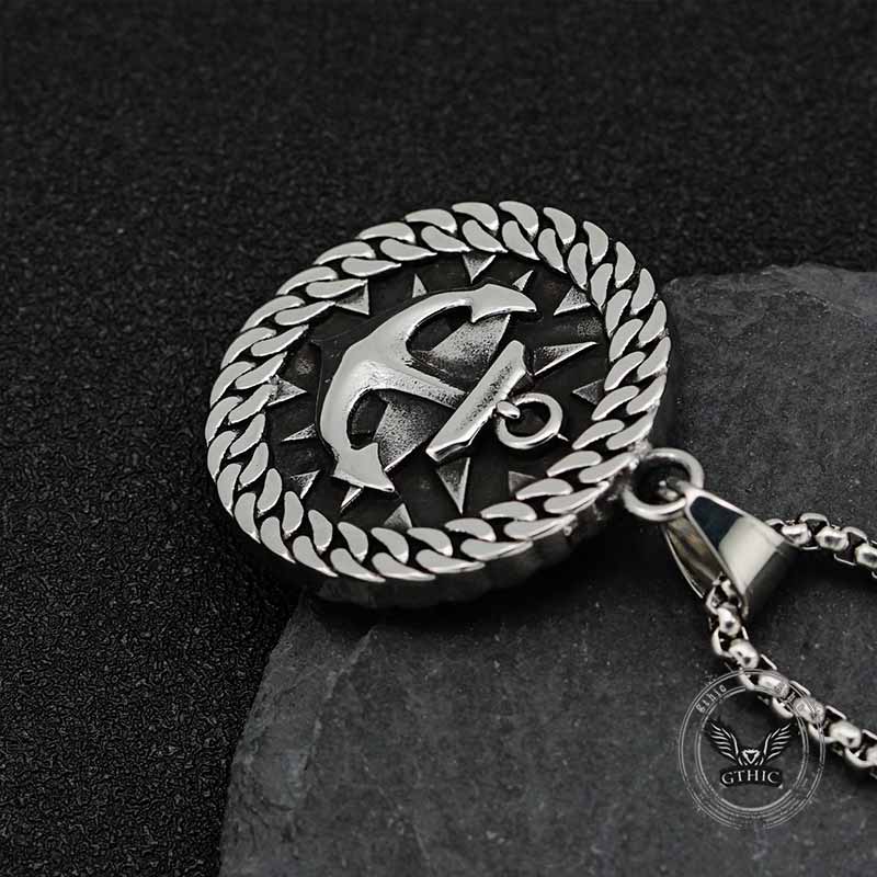 Wheel Anchor Stainless Steel Marine Pendant