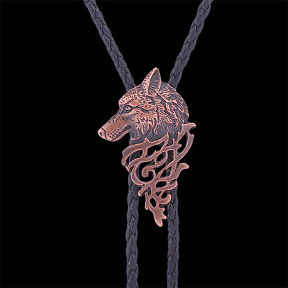 Wolf Head Alloy Animal Bolo Tie
