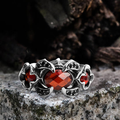 Zircon Sterling Silver Adjustable Gothic Ring
