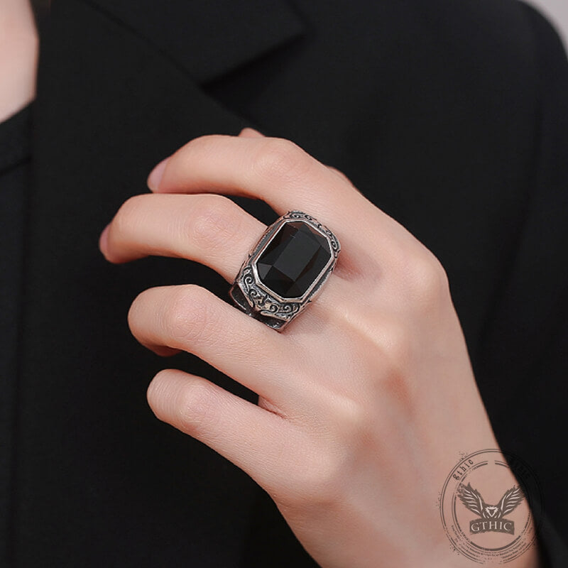 Zirconia Demon Eye Stainless Steel Skull Ring