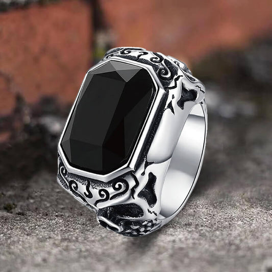 Zirconia Demon Eye Stainless Steel Skull Ring