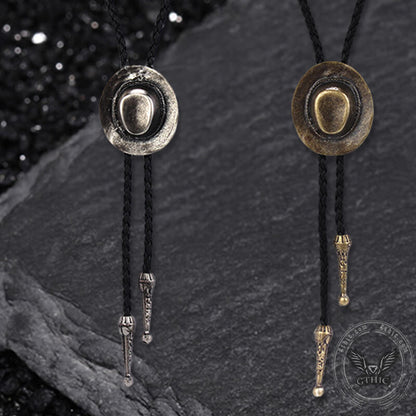 Western Cowboy Hat Design Alloy Bolo Tie