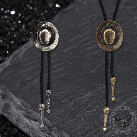 Western Cowboy Hat Design Alloy Bolo Tie