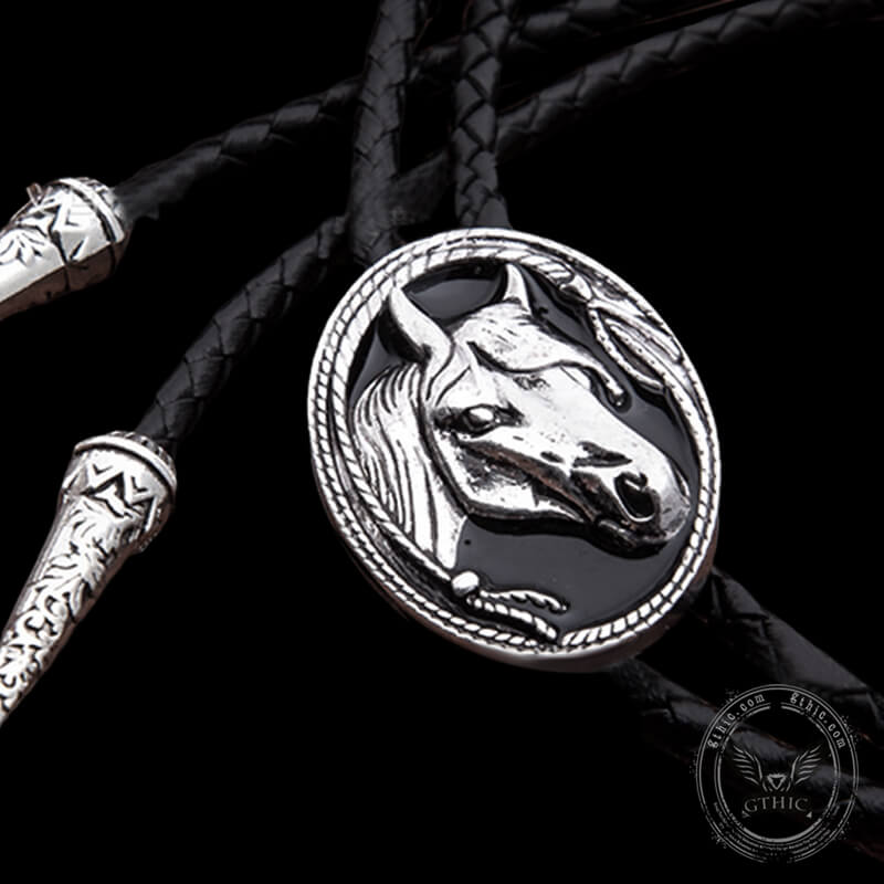 Western Horse Head Alloy Bolo Tie