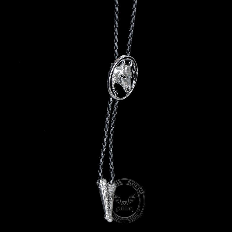 Western Horse Head Alloy Bolo Tie