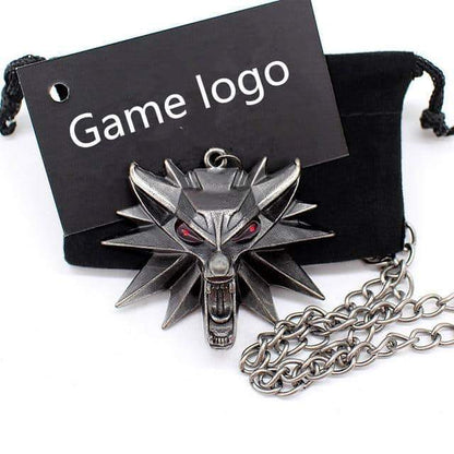 Wild Hunt Game Pendant Wolf Necklace / Animal Metal Link Chain Accessories