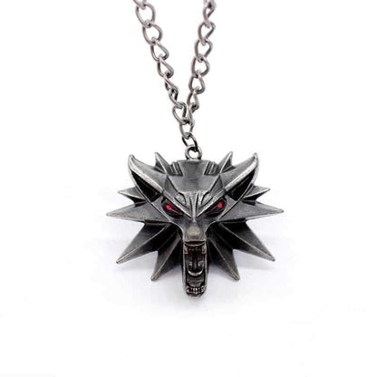 Wild Hunt Game Pendant Wolf Necklace / Animal Metal Link Chain Accessories